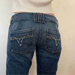 Diesel Navy Blue Denim Jeans with White Polka-Dot Lining